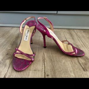 Jimmy Choo pink leopard heels/sandals